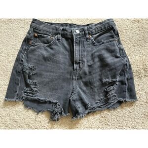 American Eagle Outfitters 90's Boyfriend‎ Short Black Size 2 Distressed